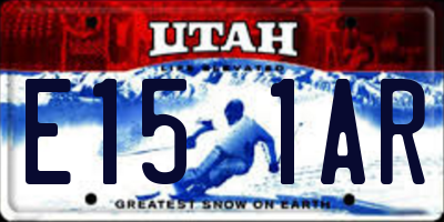 UT license plate E151AR