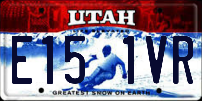 UT license plate E151VR