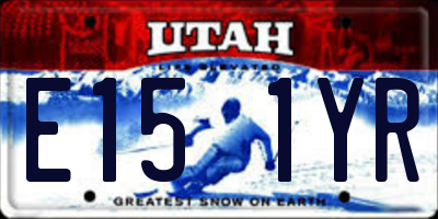 UT license plate E151YR