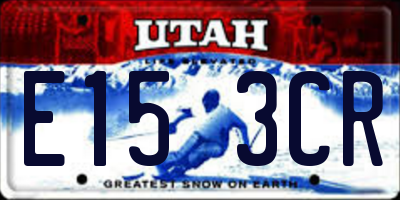 UT license plate E153CR