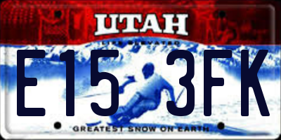 UT license plate E153FK