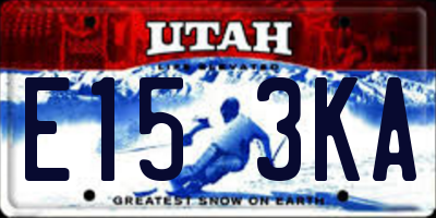 UT license plate E153KA