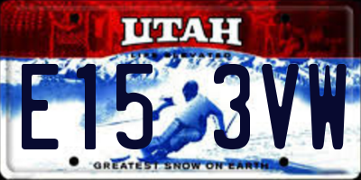 UT license plate E153VW