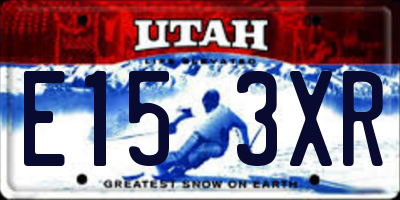 UT license plate E153XR