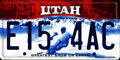 UT license plate E154AC