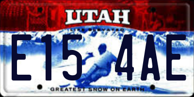 UT license plate E154AE