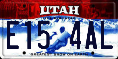 UT license plate E154AL