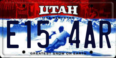 UT license plate E154AR