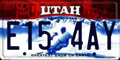 UT license plate E154AY