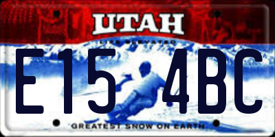 UT license plate E154BC