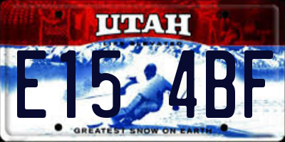 UT license plate E154BF