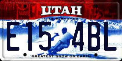 UT license plate E154BL