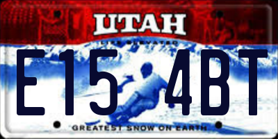 UT license plate E154BT