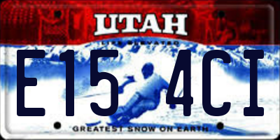 UT license plate E154CI
