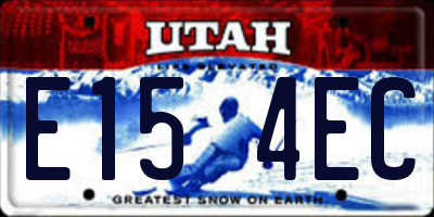 UT license plate E154EC