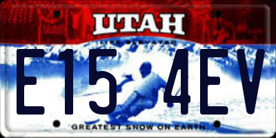 UT license plate E154EV