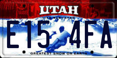 UT license plate E154FA