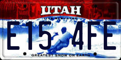 UT license plate E154FE