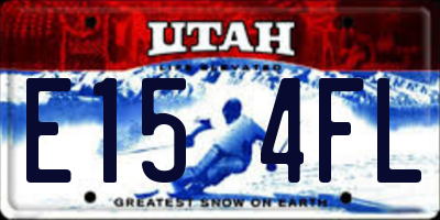 UT license plate E154FL