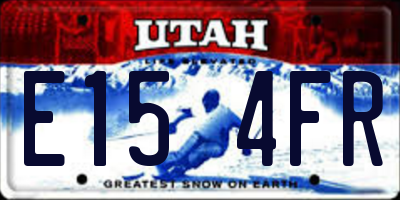 UT license plate E154FR