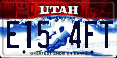 UT license plate E154FT