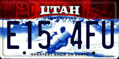 UT license plate E154FU