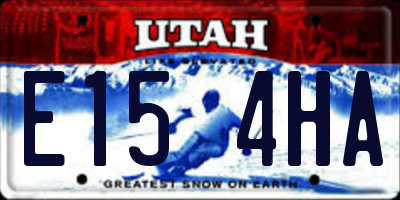 UT license plate E154HA
