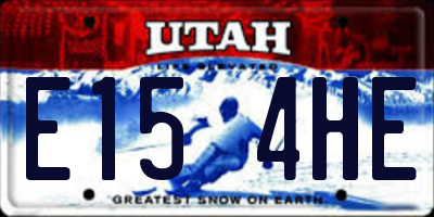 UT license plate E154HE