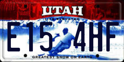 UT license plate E154HF