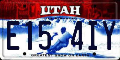 UT license plate E154IY