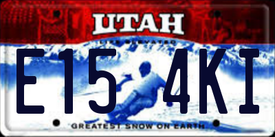 UT license plate E154KI