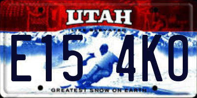 UT license plate E154KO