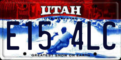 UT license plate E154LC
