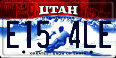 UT license plate E154LE
