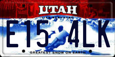 UT license plate E154LK