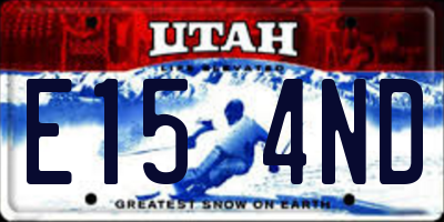 UT license plate E154ND