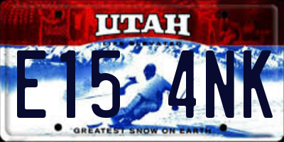 UT license plate E154NK