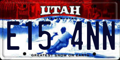 UT license plate E154NN