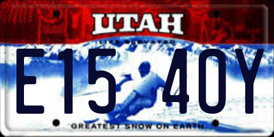 UT license plate E154OY