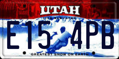 UT license plate E154PB