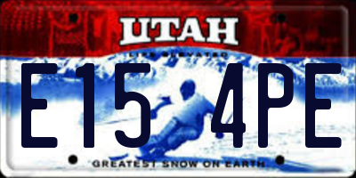 UT license plate E154PE