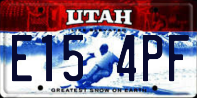 UT license plate E154PF