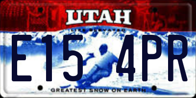 UT license plate E154PR