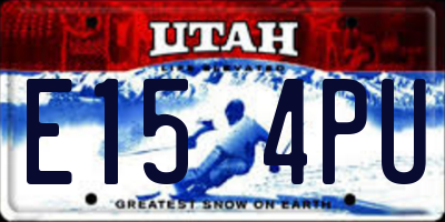 UT license plate E154PU