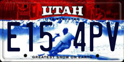 UT license plate E154PV