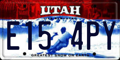 UT license plate E154PY