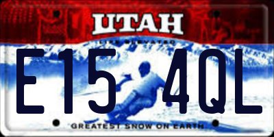 UT license plate E154QL