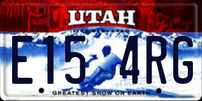 UT license plate E154RG