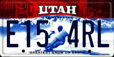 UT license plate E154RL