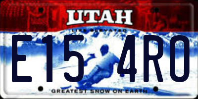 UT license plate E154RO